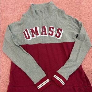 PINK Victoria's Secret Gray and Red UMass Sweatshirt